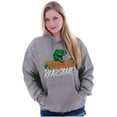 thumbnail image 3 of Cool Totally Roarsome Dinosaur Pun Unisex Plus Fleece Graphic Hoodie Brisco Brands 2X, 3 of 5