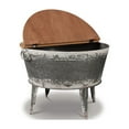 thumbnail image 2 of 26 Inch Two Tone Storage Coffee Table Brown Split Top Strong Metal Base - Saltoro Sherpi, 2 of 5