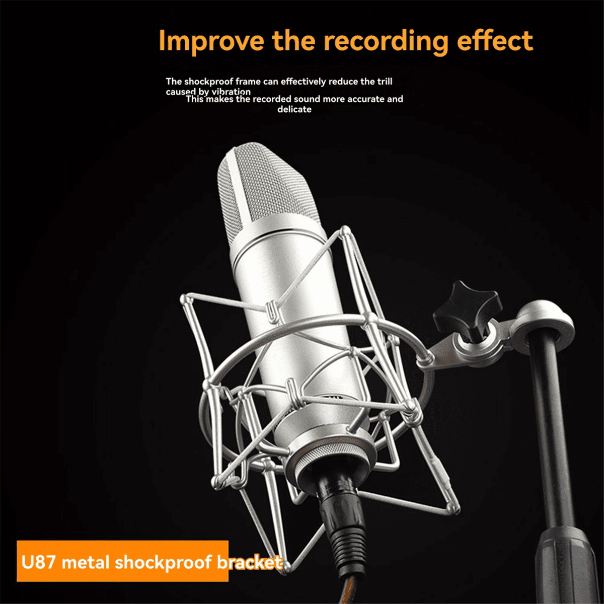 U-87 Microphone Shock Mount Compatible with U-87 AI Noise Reduction Studio Recording Accessory,1 * Microphone Shock Mount