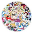 thumbnail image 1 of Pegatinas de anime «Alicia en el país de las maravillas», impermeables, paquete de 50 unidades, 1 of 3