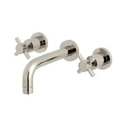 Kingston Brass Concord Two-Handle 3-Hole Wall Mount Bathroom Faucet Polished Nickel Polished