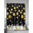thumbnail image 5 of Black Yellow Christmas Balls Shower Curtain Set ，Waterproof Fabric Shower Curtains Xmas Snowflake Shower Curtains for Bathroom,Bathroom Decor 36"x72", 5 of 6