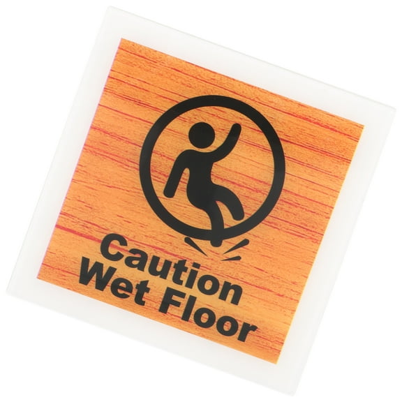 OUNONA Acrylic Caution Wet Floor Sign for Office Use Clear Visibility Lightweight and Easy to Install Chocolate Color 12 x 18 inches
