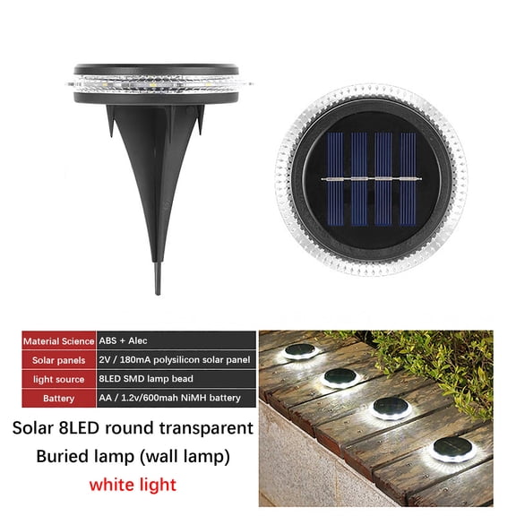 Solar Garden Lights Outdoor Simple Square Buried Lamps Border LED Outdoor Nightlight Practical Garden Floor Lamp for Courtyard Home