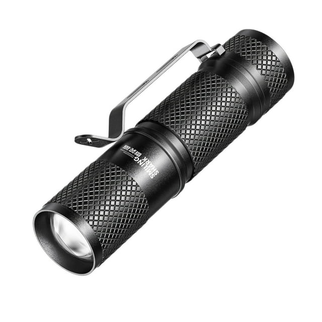 Mini Aluminum Alloy Flashlight, Telescopic Zoom, Rechargeable, Pen Clip, Pocket-Sized LED Light for Outdoor and Home Use