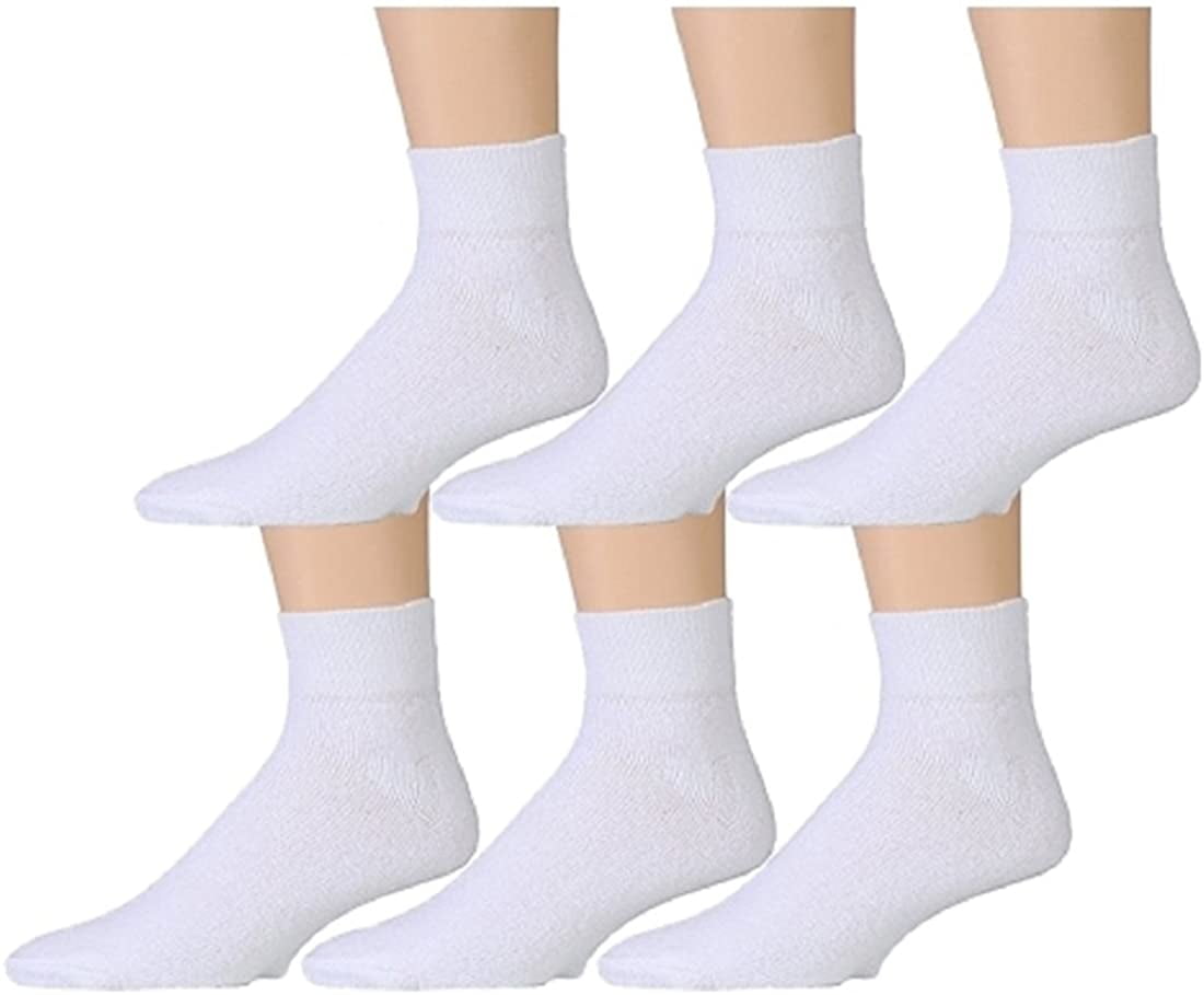 4 12 PACK Kid's Sports Cotton Crew Socks Solid Black Junior Size 6-8 Boy Girls