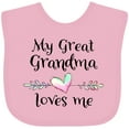 thumbnail image 3 of Inktastic My Great Grandma Loves Me Heart Great Grandchild Boys or Girls Baby Bib, 3 of 4