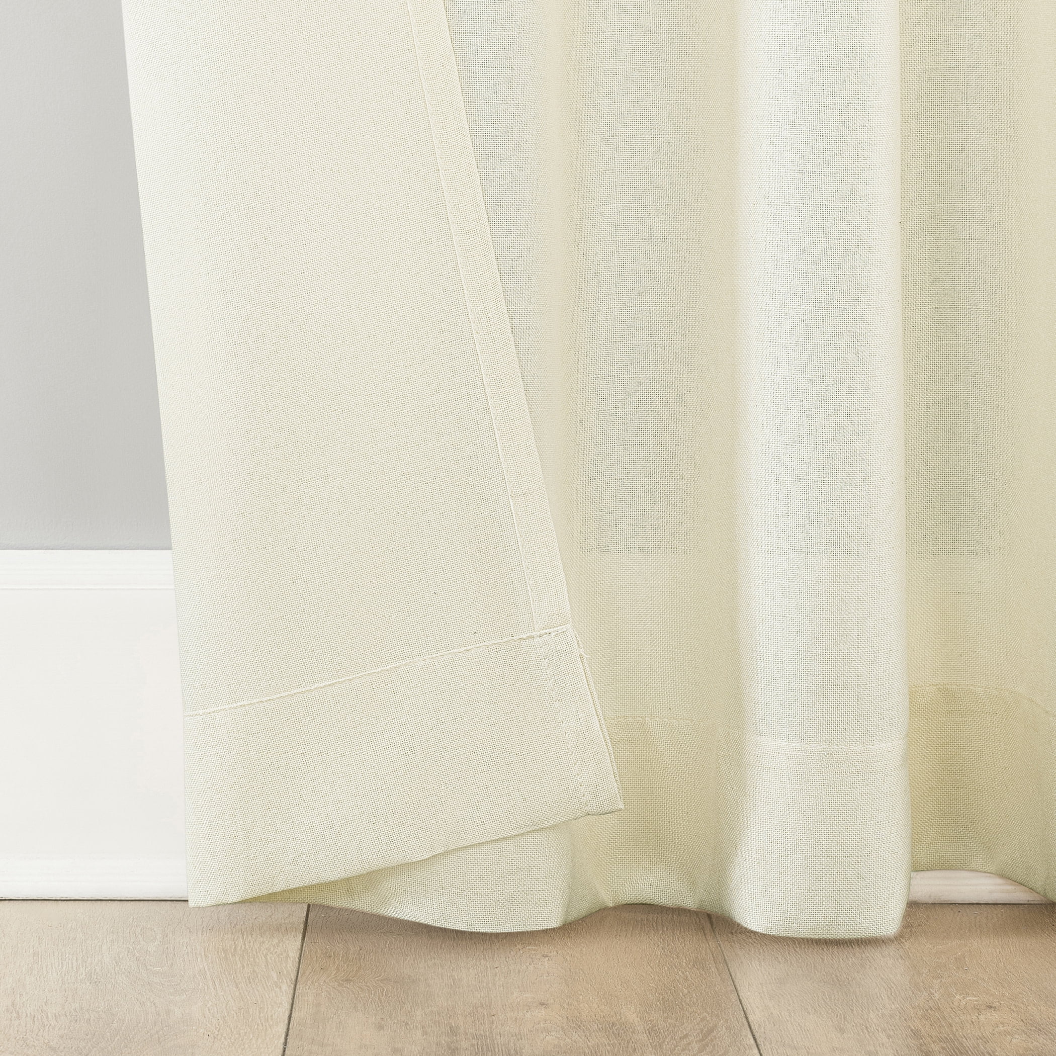 No. 918 Hathaway Twist Tab Semi-Sheer Tab Top Curtain Panel, 40"x63", Ivory