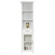 Elegant Home Fashions Delaney 65" 1-Door Linen Cabinet in White