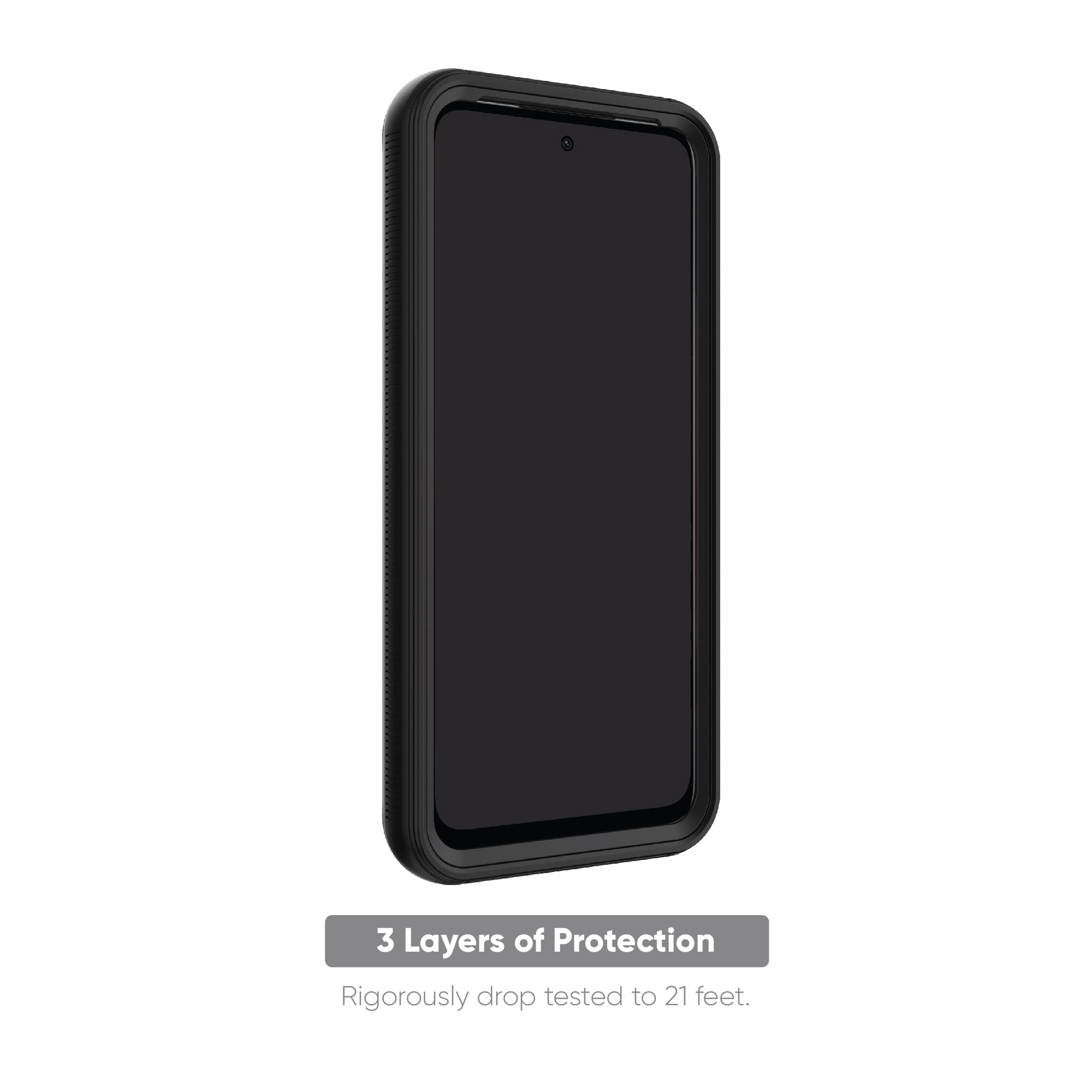 onn. Rugged Phone Case for moto g POWER 5G (2024) - Black