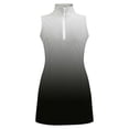 thumbnail image 5 of Girls Gradient Sleeveless Quarter Zip Athletic Dress, Kids Stand Collar A-Line Sport Dress, Breathable Tennis Golf Activewear for Summer(Black,14-15 Years), 5 of 5