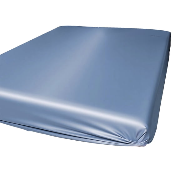 Jubipavy 78.74" x 86.61" Polyester Satin Fitted Sheet, Non-Slip Mattress Cover, Cooling & Wrinkle-Resistant Bed Sheet
