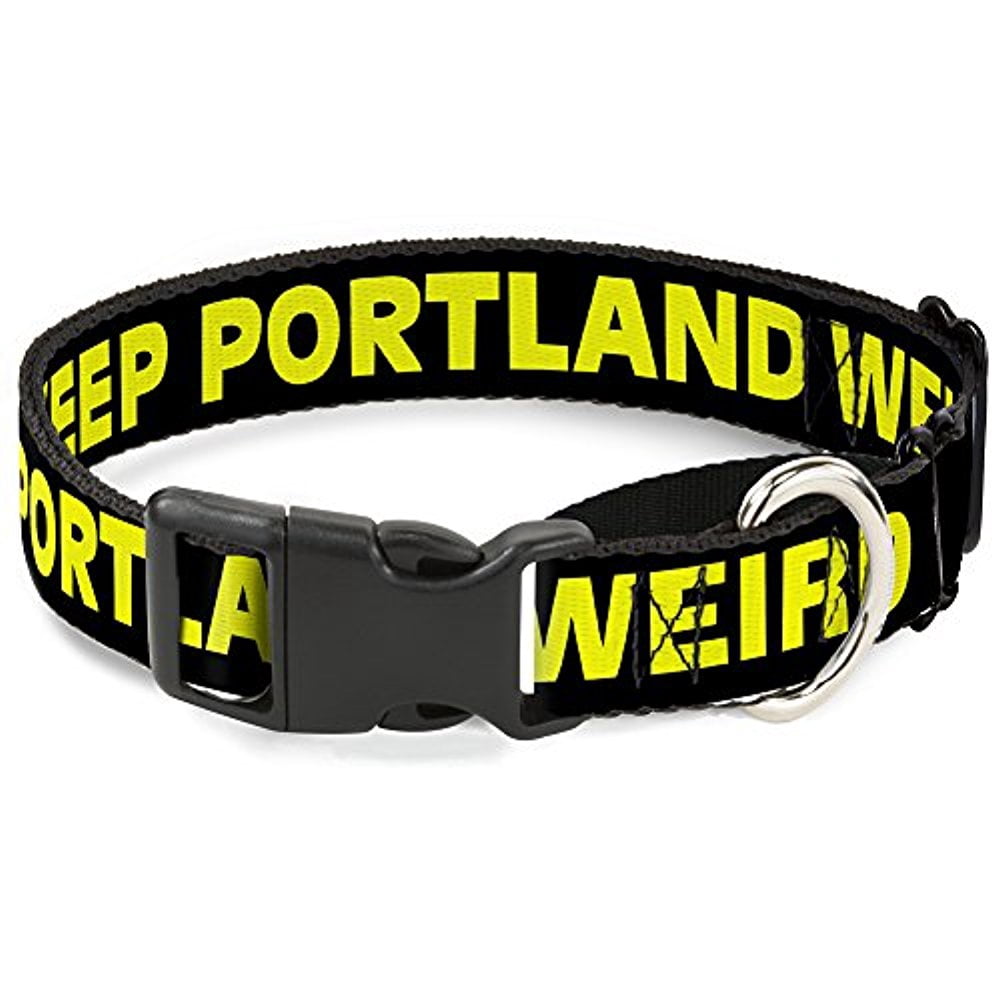 buckle-down mgc-w31116-wl keep portland weird black yellow martingale dog collar