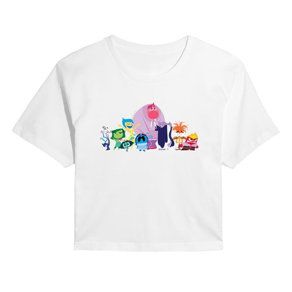 Inside Out 2 - Joy And Friends - Juniors Cropped Short Sleeve Graphic T-Shirt