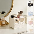thumbnail image 7 of Woven Fabric Storage Basket, 6.3 Inch Cloth Organizer Bin with Handles, Foldable Household Container for Wardrobe Clothing and Snacks Home Organization, 1 Piece, 7 of 7