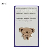 2 Pcs Thanksgiving Day Gift Personalized Multiple Shapes Pocket Hug Token Wooden Animal SLOTH