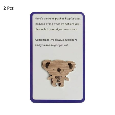 2 Pcs Thanksgiving Day Gift Personalized Multiple Shapes Pocket Hug Token Wooden Animal SLOTH