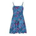 thumbnail image 5 of FamilyThread FamilyThread Girls Casual Butterfly Print Sleeveless Dresses Spaghetti Strap Summer Swing Twirly Sundress A-Line Dress For 4-14Y, 5 of 7