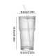 thumbnail image 3 of Vaso de paja de cristal acanalado con tapa – vaso transparente para café helado a prueba de fugas, vaso de gran capacidad para agua, té, batidos y viajes, 3 of 7
