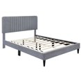 thumbnail image 3 of 4-Pieces Bedroom Sets, Full Size Upholstered Platform Bed with Two Nightstands and Storage Bench, Wood Bed Frame with Slat Support for Teens Adults Bedroom, No Box Spring Needed, Gray, 3 of 7