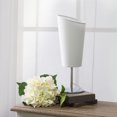 thumbnail image 2 of Simple Designs Mini lampe de table chromée avec abat-jour en tissu incliné, 2 of 9