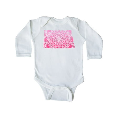 

Inktastic North Dakota Silhouette Mandala Gift Baby Boy or Baby Girl Long Sleeve Bodysuit