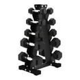 thumbnail image 1 of BalanceFrom 100 lb Rubber Coated Iron Dumbbell Hex Weights Set with A-Frame Rack, Black, 1 of 10