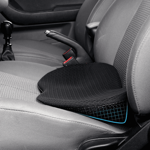 DERCLIVE Wedge Car Seat Cushion: Memory Foam Truck Seat Cushion for Car Seat Driver - Sciatica and Back Pain Relief for Drivers(Black)
