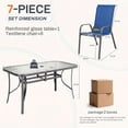 thumbnail image 6 of LAZY BUDDY 7-Piece Outdoor Dining Set with Umbrella Hole, Patio Furniture Set with Tempered Glass Table & 6 Textilene Chairs, Metal Frame, for Garden, Backyard, Poolside, 6 of 10