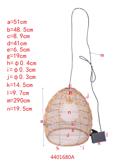 Better Homes & Gardens Battery-Powered 19'' 13 Lights Black PE Woven Pendant