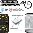 thumbnail image 4 of Softballs and Text Black Pattern Insulated Lunch Bag with Shoulder Strap and Bottle Holder,Bento School Lunch Bag Box,11x9.5x3.5 Inches, 4 of 5