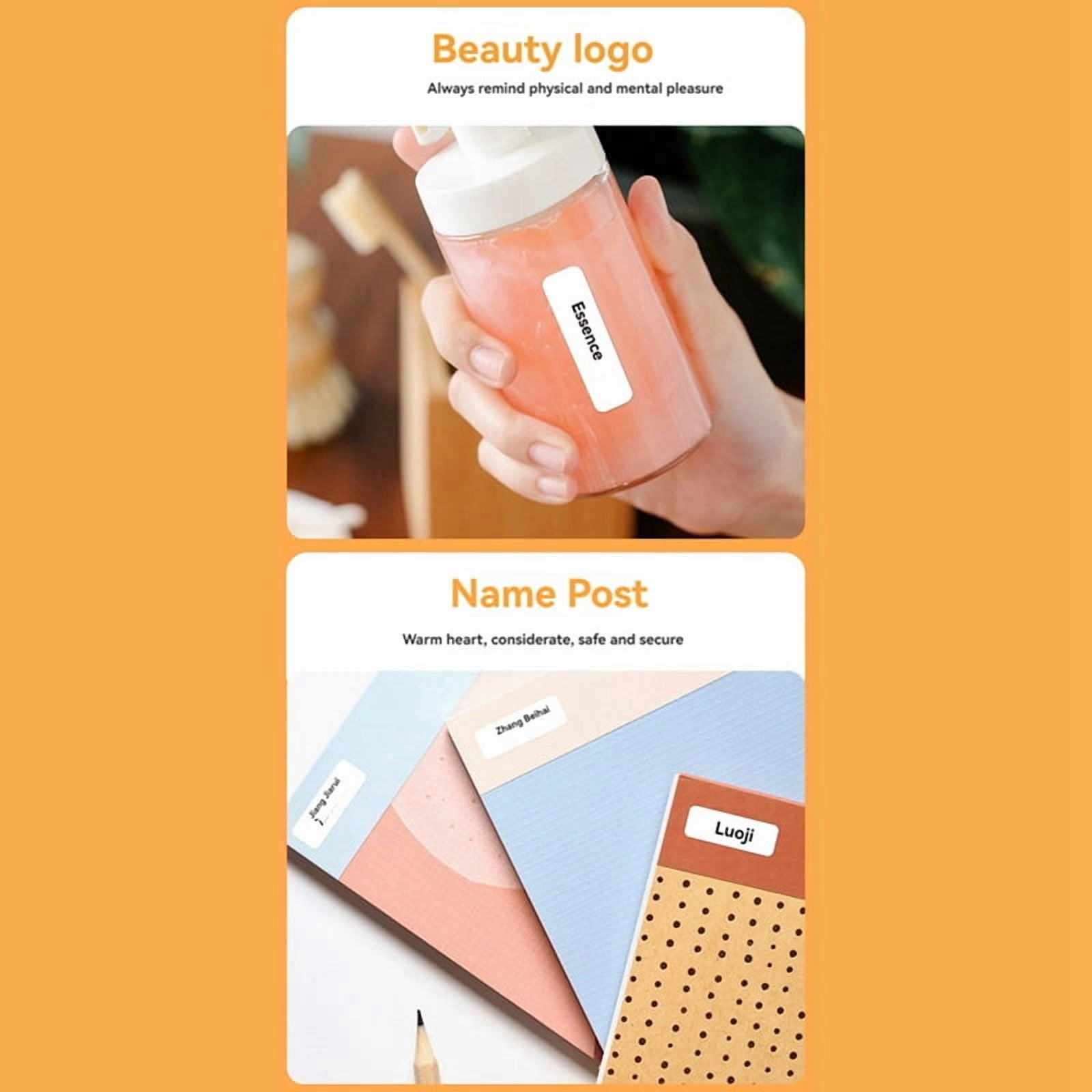 Label Maker Machine with Tape Portable Bluetooth Label Printer Inkless Labeler for Home Kitchen School