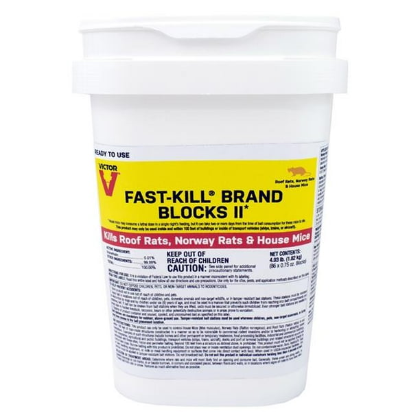 Victor 7009695 4 lbs FastKill Brand Blocks II Toxic Rodenticide Bait