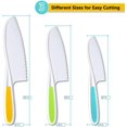 thumbnail image 2 of Juego de 3 cuchillos para niños - Agarre fuerte, borde dentado y seguridad - Coloridos cuchillos de cocina de nailon para niños pequeños para rebanar frutas, ensaladas, pasteles, lechuga (multicolor) Ormromra WMSS-91, 2 of 8