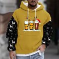 thumbnail image 2 of KeShDi Christmas Long Sleeve Shirts for Men Casual Fashion Hooded Sweatshirts Round Neck Print Pullover Long Sleeve Sweatshirt Yellow M, 2 of 5