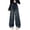 Blue, variant on Shadoumai Tween Girls Cargo Jeans Casual Elastic Waist Zipper Fly Baggy Wide Leg Denim Pants with Flap Pockets