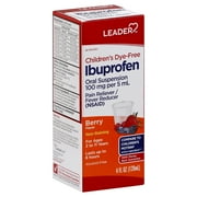 Leader Children Ibuprofen Liquid 100mg/5ml Berry, Dye Free, 4 Oz