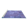 thumbnail image 2 of Ahgly Company Machine Washable Indoor Round Patchwork Blue Transitional Area Rugs, 5' Round, 2 of 4