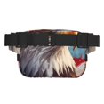 thumbnail image 3 of Saiise Sac Banane à Double Compartiment Motif Pilote Aigle Chauve Sac de Taille Carré Réglable Mains Libres Ceinture de Course Randonnée Sécurité Voyage Bandoulière en Sergé, 3 of 9