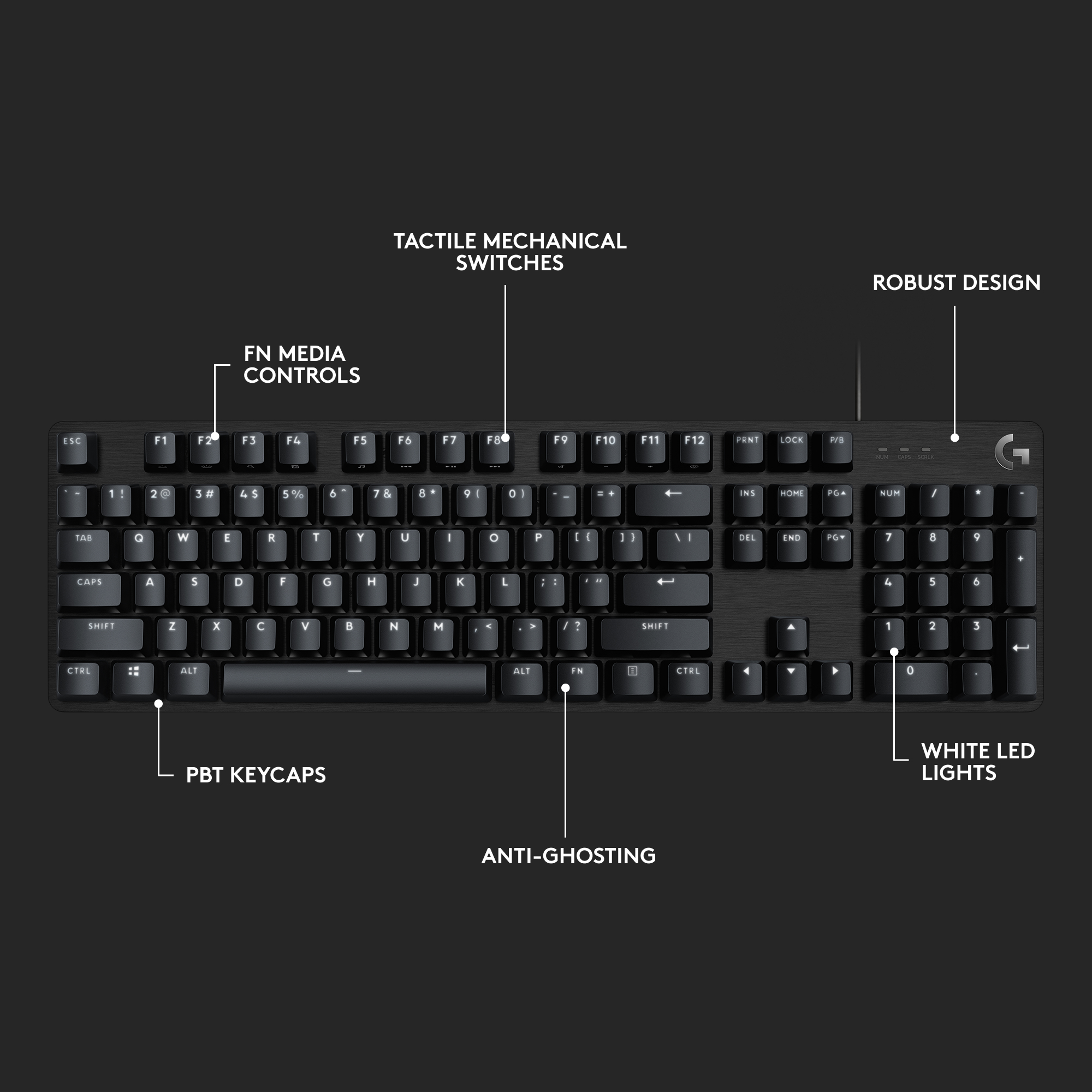 Logitech G413 SE Mechanical Gaming Keyboard, Black photo 7