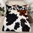thumbnail image 2 of Cow Pattern Sheet Set Twin,Cowhide Pattern Sheets White Brown Rustic Home Decor Bed Sheets Set,Abstract Animal Theme Top Sheet for Kids Boys Girls Teens, 2 of 6