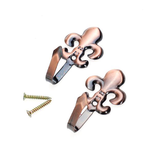 2 Piezas de s de Puerta de Pared de Hierro Perchas Tieback W Tornillos para Cortina de Ventana Soledad hierro ganchos percha con dos tornillos de color cobre 1 par