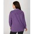 thumbnail image 2 of Hanes Just My Size EcoSmart Women's Full-Zip Fleece Hoodie (Plus ) Violet Splendor Heather 3X, 2 of 6
