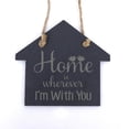 thumbnail image 1 of Darling Souvenir MADE WITH LOVE Home Housewarming Engraved Slate Hanging Christmas Tree Ornament With String Family Gift., 1 of 4