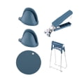 thumbnail image 4 of Juego de cocina antiescaldaduras, resistente al calor, duradero, utensilios de cocina, herramientas de elevación, para mover platos calientes o azul, 4 of 8