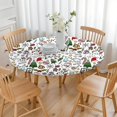 thumbnail image 3 of Multicolor Christmas Pattern Round Fitted Tablecloth with Elastic Edge,Dining Table Cover Waterproof,Outdoor Round Tablecloth for Camping,Dining,Indoor and Outdoor, 3 of 7
