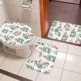 thumbnail image 5 of Flamingo Bathroom Rugs Set Monstera Palm Leaf Non Slip Absorbent Soft Bath Mats 3 Piece Set with Bathroom Rug, U-Shaped Floor Mat, Toilet Seat Cover Large Size, 5 of 9