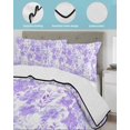 thumbnail image 4 of Purple Flowers Twin XL Size Down Alternative Comforter, Lightweight Comforter Quilt Bedding Set with Pillow Shams Watercolor Summer Botanical Floral All Seasons Bed Comforter Duvet Insert 68"x98", 4 of 7
