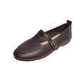 thumbnail image 2 of Bkhluea Women Leather T-Strap Buckle Loafer Flats Comfortable Footwear For Office Casual Outdoor Daily Activities, 2 of 7