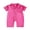 Yellow, variant on Cenuakty Baby0-24M Jumpsuit Casual Short Sleeve Lapel Collar Contrast Line Button Up Romper Footless Newborn Pajamas